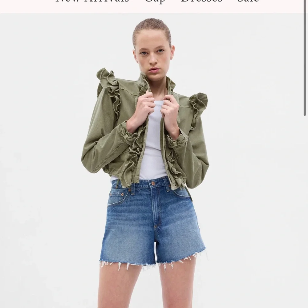 LoveShackFancy X Gap Ruffle Crop Utility Jacket - Picture 5 of 11